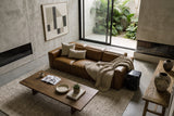 Emery Distressed Italian Aniline Leather Dual Recliner Sofa