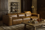 Emery Distressed Italian Aniline Leather Dual Recliner Sofa