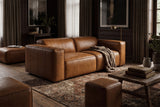 Emery Distressed Italian Aniline Leather Dual Recliner Sofa