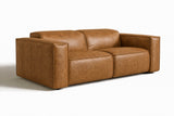 Emery Distressed Italian Aniline Leather Dual Recliner Sofa