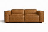 Emery Distressed Italian Aniline Leather Dual Recliner Sofa