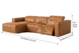 Emery Distressed Italian Aniline Leather Recliner Sectional Sofa