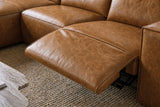 Emery Distressed Italian Aniline Leather Recliner Sectional Sofa