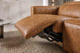 Emery Distressed Italian Aniline Leather Recliner Sectional Sofa