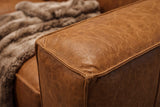 Emery Distressed Italian Aniline Leather Recliner Sectional Sofa