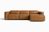 Emery Distressed Italian Aniline Leather Recliner Sectional Sofa