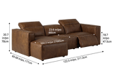 Emery Distressed Italian Aniline Leather Recliner Sectional Sofa
