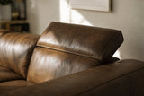 Emery Distressed Italian Aniline Leather Recliner Sectional Sofa