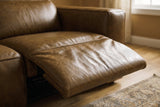 Emery Distressed Italian Aniline Leather Recliner Sectional Sofa