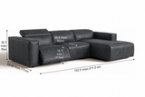 Emery Distressed Italian Aniline Leather Recliner Sectional Sofa