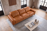 Esther Distressed Italian Aniline Leather Power Dual Recliner Sofa