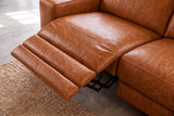 Esther Distressed Italian Aniline Leather Power Dual Recliner Sofa