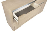 Close-up of the Este 66-Inch Light Elm 6-Drawer Dresser: drawer