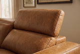Esther Distressed Italian Aniline Leather Power Dual Recliner Sofa