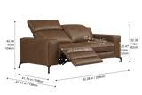 Esther Distressed Italian Aniline Leather Power Dual Recliner Sofa