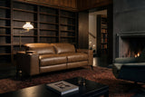 Esther Distressed Italian Aniline Leather Power Dual Recliner Sofa