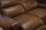 Esther Distressed Italian Aniline Leather Power Dual Recliner Sofa