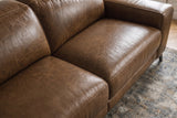 Esther Distressed Italian Aniline Leather Power Dual Recliner Sofa