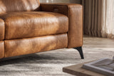 Esther Distressed Italian Aniline Leather Power Dual Recliner Sofa
