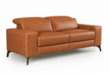 Esther Distressed Italian Aniline Leather Power Dual Recliner Sofa