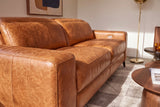 Esther Distressed Italian Aniline Leather Power Dual Recliner Sofa