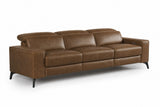 Esther Distressed Italian Aniline Leather Power Dual Recliner Sofa