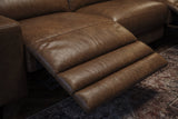 Esther Distressed Italian Aniline Leather Power Dual Recliner Sofa