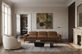 Esther Distressed Italian Aniline Leather Power Dual Recliner Sofa