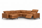 Esther Distressed Italian Aniline Leather Corner Recliner Sectional Sofa