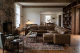 Esther Distressed Italian Aniline Leather Corner Recliner Sectional Sofa