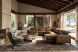 Esther Distressed Italian Aniline Leather Corner Recliner Sectional Sofa