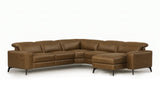 Esther Distressed Italian Aniline Leather Corner Recliner Sectional Sofa