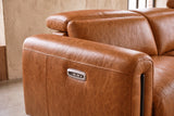 Octavia Distressed Italian Aniline Leather Dual Reclining Sofa