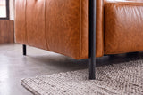 Octavia Distressed Italian Aniline Leather Dual Reclining Sofa