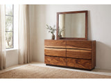 Fabriano Smokey Walnut Live-Edge-Style Bedroom Set: dresser with its mirror