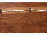 Fabriano Smokey Walnut Live-Edge-Style Bedroom Set: Detail: headboard keys