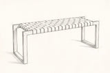 Pencil sketch of the Fasano bench, drawn from the same three-quarter view