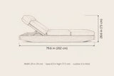 Ferla chaise lounge dimensions: 79.6 in long, 28.6 in high, 29 in wide