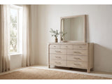 Fermo Weathered Mango Canopy Bedroom Set: dresser with its mirror