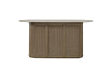 Feroleto 72-Inch 2-Drawer Home Bar with Travertine Top and Rope Front, front view