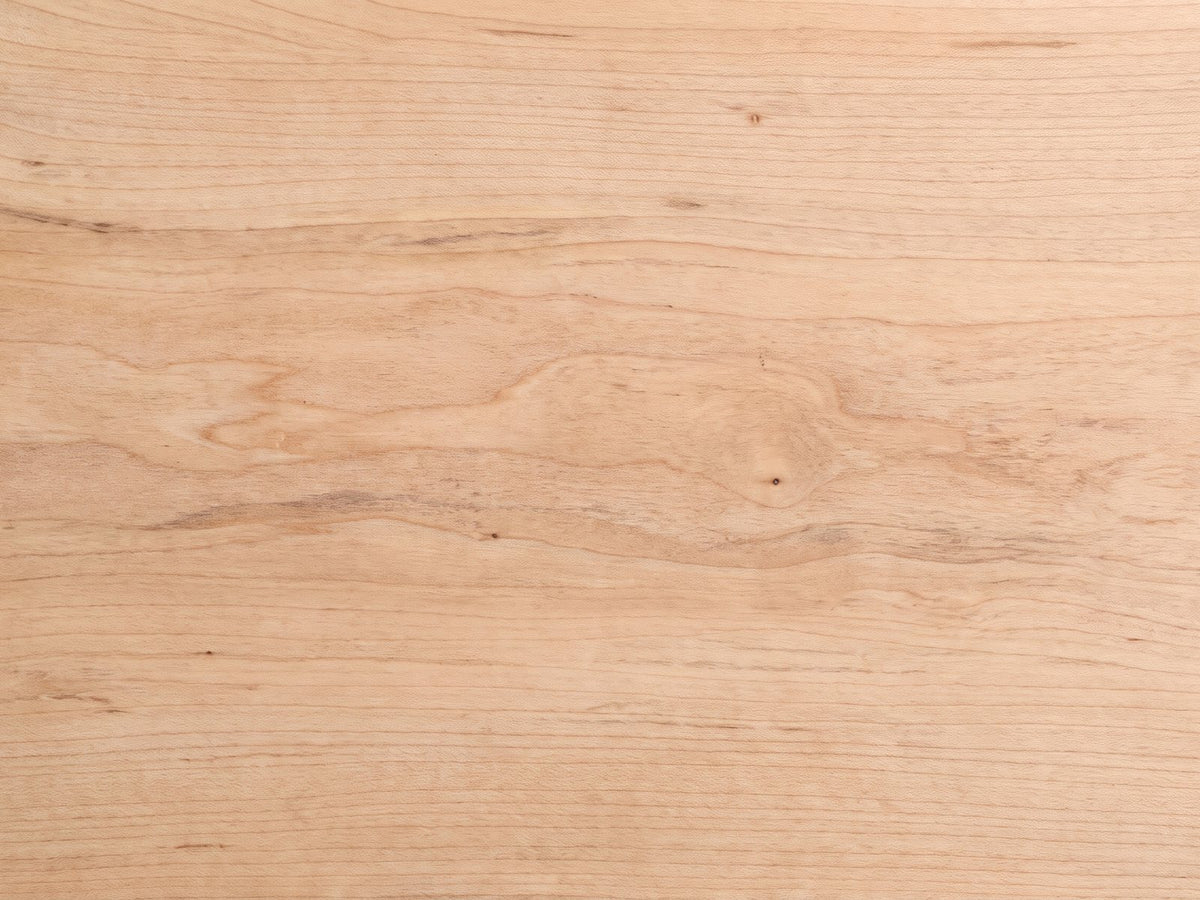Close-up of the Ferrandina Natural Wood Veneer Drum Side Table: the natural figure of the wood veneer