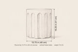 Ficuzza side table dimensions: 15.75 in across, 16.25 in high