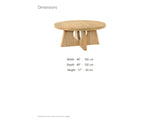 Fiesole Cerused Oak Veneer Round Pedestal Coffee Table dimensions: 40.0 in wide, 40.0 in deep, 17.0 in high