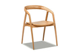 Filadelfia Sculpted Oak Wood Dining Arm Chair on a white background