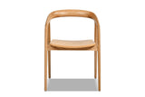 Filadelfia Sculpted Oak Wood Dining Arm Chair, front view