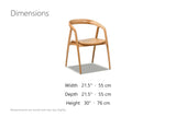 Filadelfia Sculpted Oak Wood Dining Arm Chair dimensions