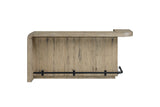 Firmo 78-Inch 2-Drawer Knotty Oak Veneer Counter-Height Home Bar with Footrest, front view