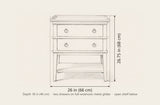 Fonni nightstand dimensions: 26 in wide, 26.75 in high, 18 in deep
