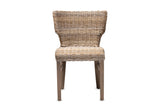Frascineto Wingback Grey Rattan Dining Chair, front view