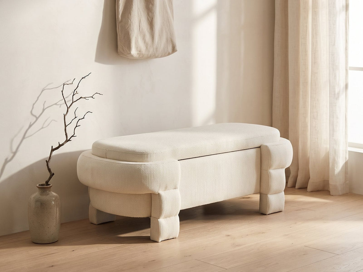 Gaeta Oval Storage Bench seen from another angle